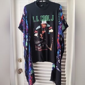 Upcycled LL Cool J Graphic Tshirt Poncho